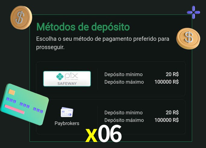 O cassino x06 oferece uma grande variedade de métodos de pagamento